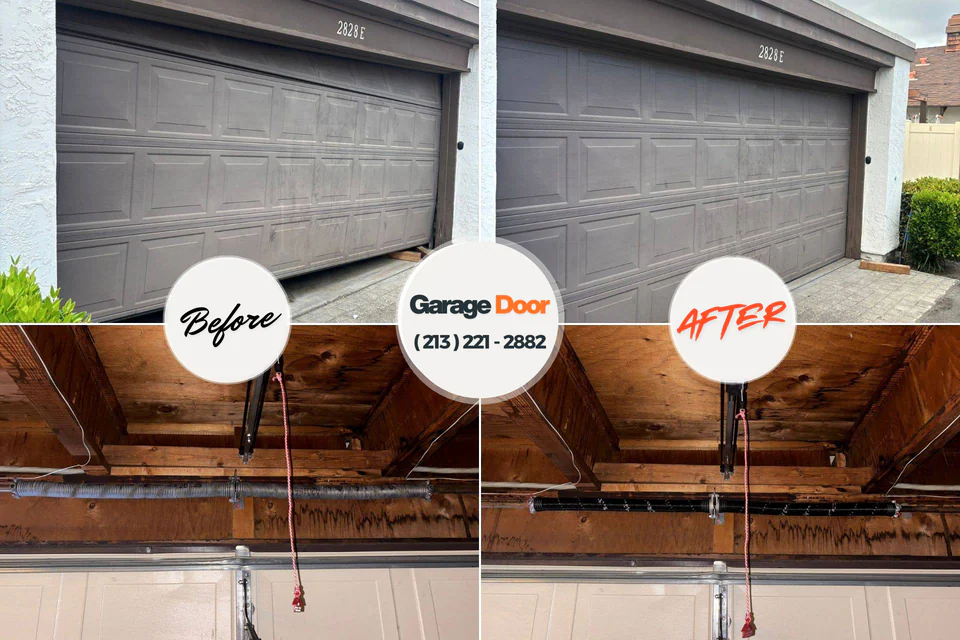 Before and after: garage door repair Peach Springs, AZ